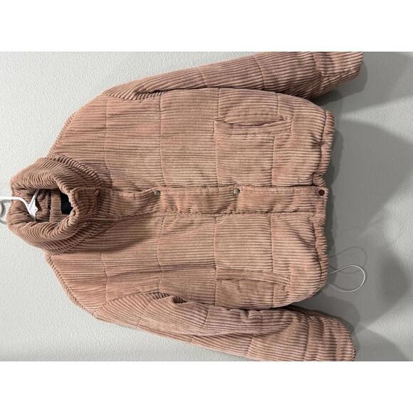 7 For All Mankind Corduroy Dusty Rose Bomber Jacket, Medium - Picture 7 of 7
